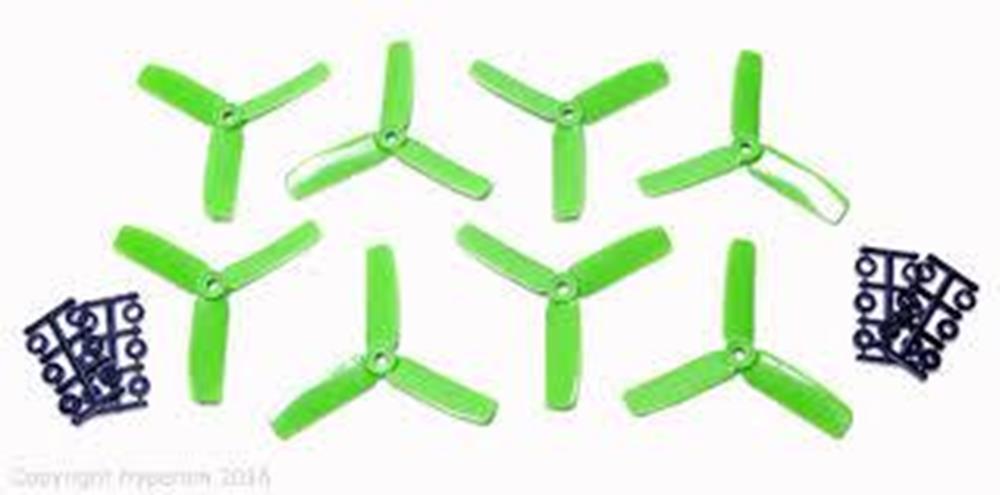 xHyperion HP-P04040GTRISET4 4X4 BULLNOSE STYLE THREE BLADE PROP GREEN (CW & CCW 4