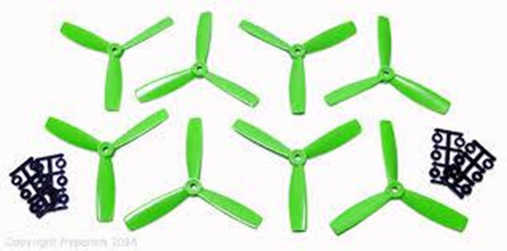 xHyperion HP-P05045GTRISET4 5X4.5 BULLNOSE STYLE THREE BLADE PROP GREEN (CW & CCW