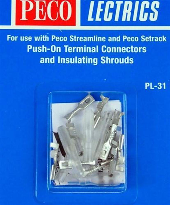 Peco PL31 PUSH ON TERMINAL CONNECTORS AND SHROUDS