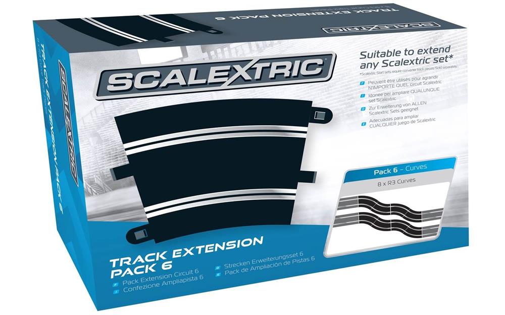Scalextric C8555 Track Ext. Pack 6 R3 Curves x8