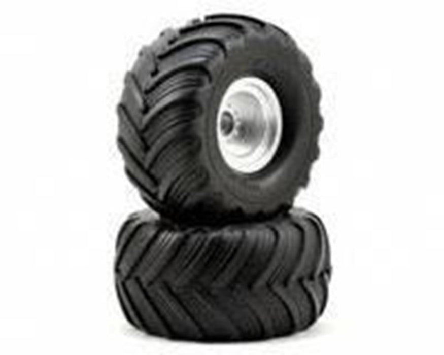 Traxxas 3665 - Satin Chrome Wheels Terra Groove Dual Profile Tires