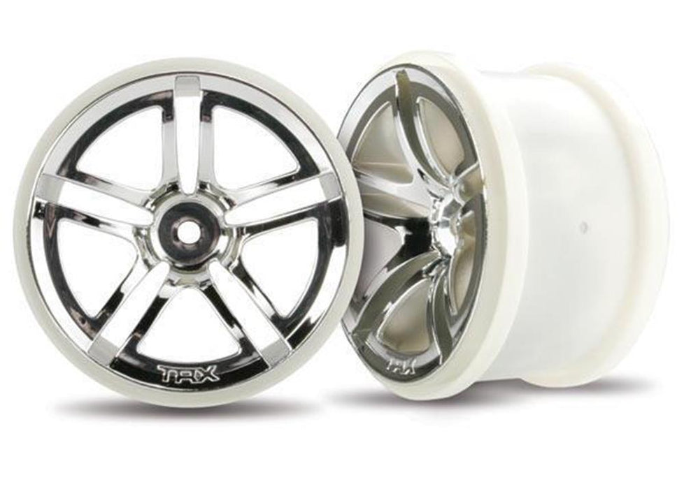 Traxxas 3774 - Wheels Twin-Spoke 2.8' (Chrome) (Electric Rear) (2)