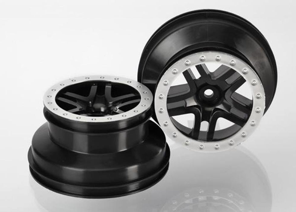 Traxxas 5884 - Wheels Sct Split-Spoke Black Satin Chrome Beadlock Style Dual Profile (2)