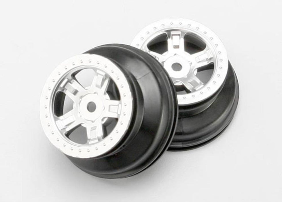 zTraxxas 7072 - Wheels Sct Satin Chrome Beadlock Style Dual Profile