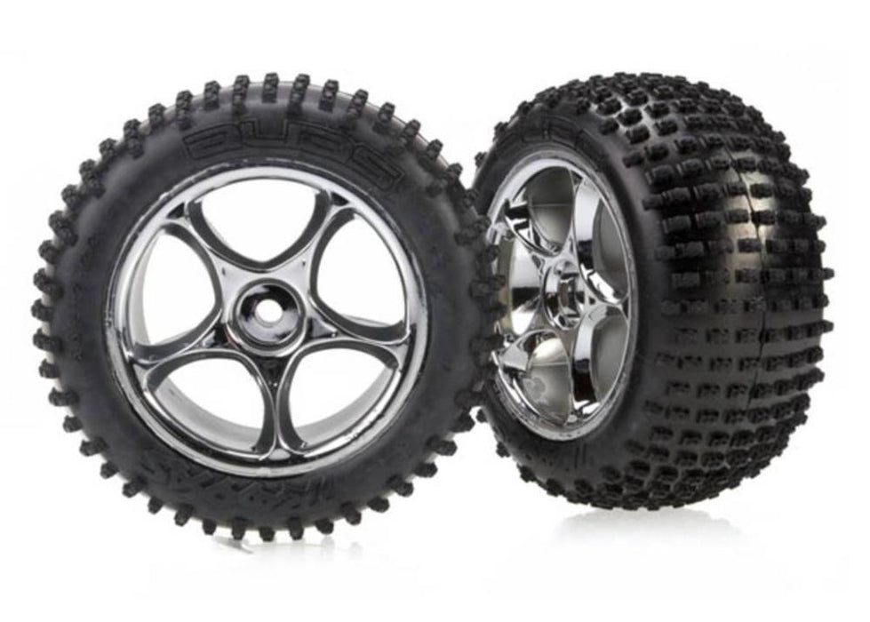 Traxxas 2470R - Tracer 2.2' Chrome Wheels Alias 2.2' Tires (2)