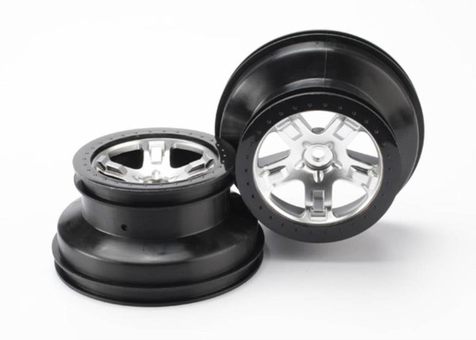 Traxxas 5872X - Wheels Sct Satin Chrome Black Beadlock Style Sct Dual Profile (2)