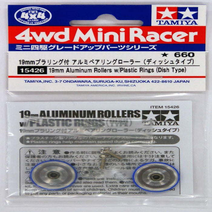 Tamiya 15426 Mini 4WD 19mm Alluminium Rollers Plastic Rings