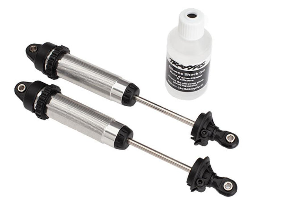 Traxxas 8451 - Shocks Gtr 134Mm Silver Aluminum (Fully Assembled W/O Springs) (Front No Threads) (2)