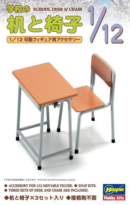 Hasegawa FA01 62001 1/12 School Desk & Chair