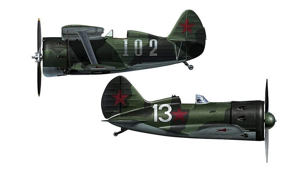 Hasegawa 02171 1/72 Polikarpov I-153 & I-16 "USSR Air Force" (2 kits) Limited Edition
