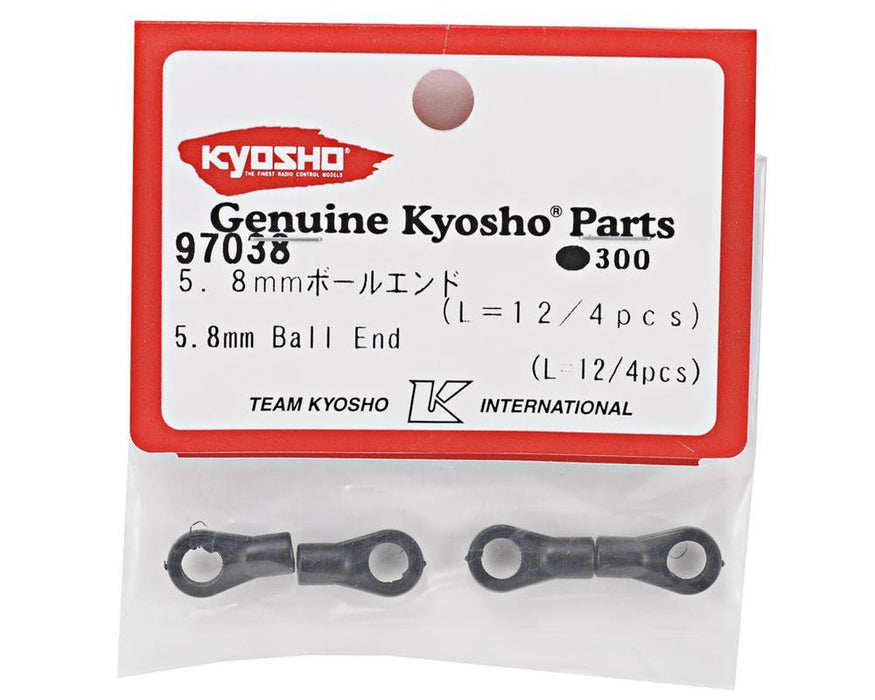 Kyosho 97038 5.8mm Shock End Set - 12mm Long (4pk)