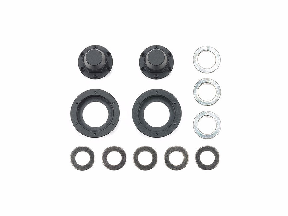 Tamiya 56556 Hub Nuts for Single Wheels (Black 2pcs.) Truck Option Parts Series no.56