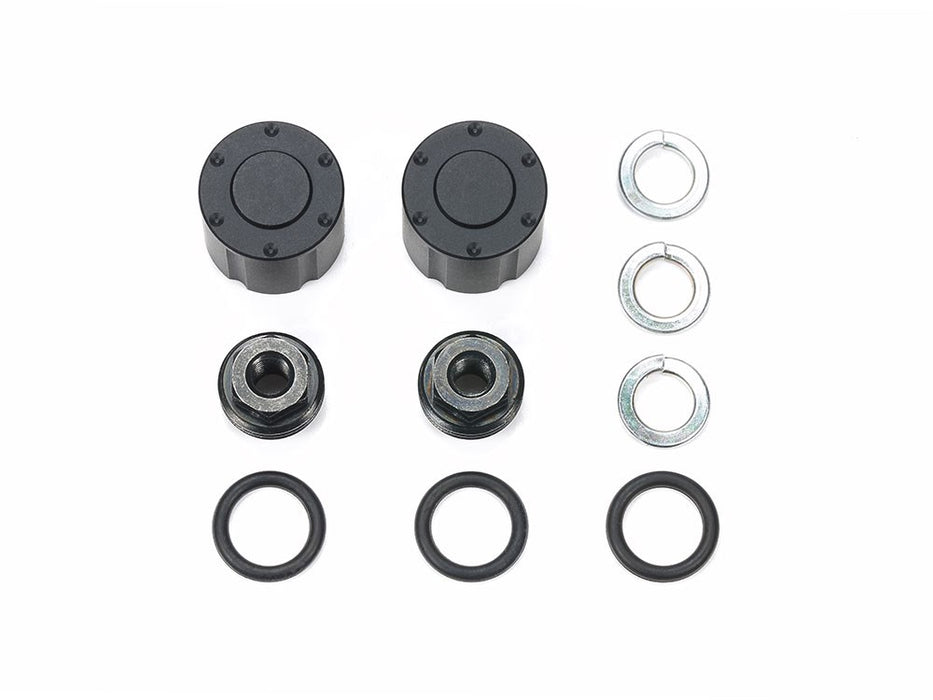 Tamiya 56557 Hub Nuts for Dual Wheels (Black 2pcs.) Truck Option Parts Series no.57