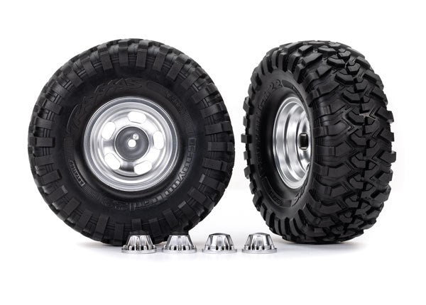 Traxxas 8159 Tires & wheels assembled glued (requires #8255A extended thread stub axle)