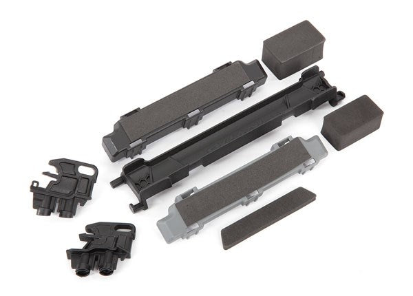 Traxxas 8919R Battery hold-down/ mounts (front & rear)/ battery compartment spacers/ foam pads