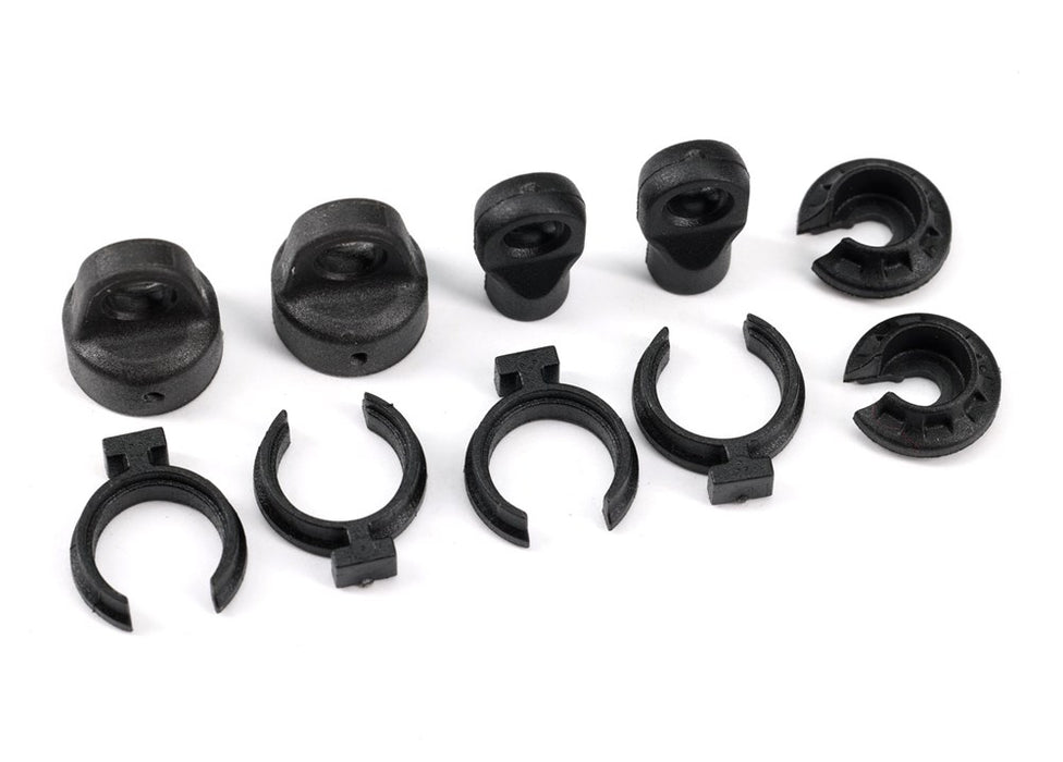 Traxxas 9762A Shock cap (2)/ spring perch (2)/ rod end (2)/ spring preload spacer (4)