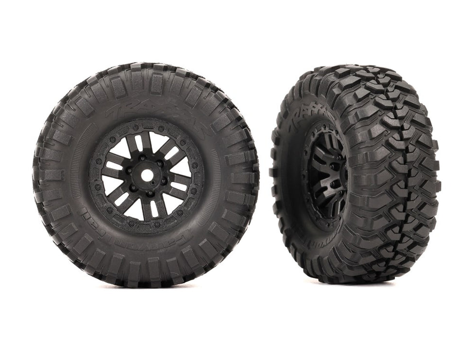 Traxxas 9773 Tires & wheels assembled (black 1.0' wheels Canyon Trail 2.2x1.0' tires) (2)