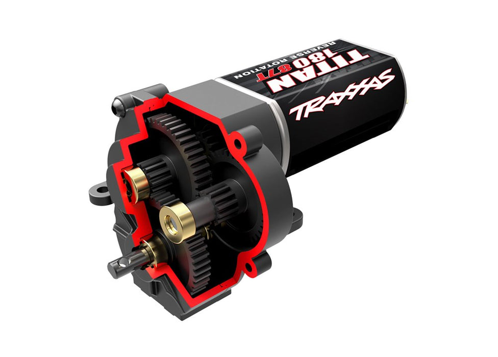 Traxxas 9791R Transmission complete (low range (crawl) gearing) (includes Titan 87T motor)