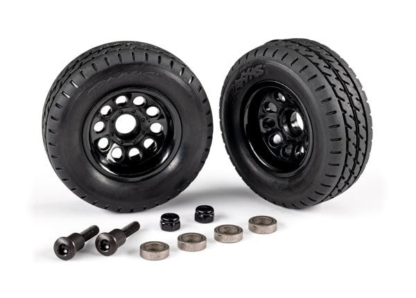 Traxxas 9797 Trailer wheels (2)/ tires (2)/ mounting hardware