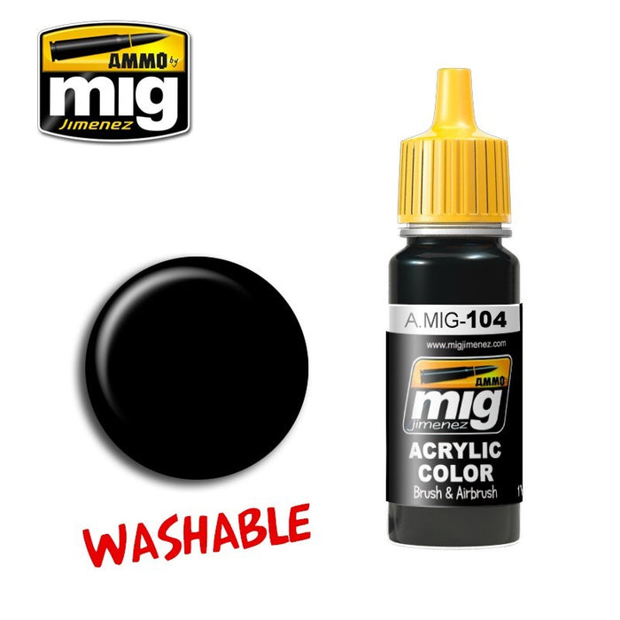 AMMO by Mig Jimenez A.MIG-0104 WASHABLE BLACK