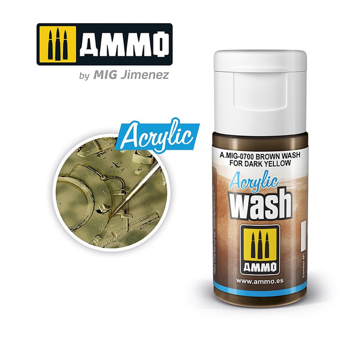 AMMO by Mig Jimenez 0700 Acrylic Filter Brown Wash For Dark Yellow