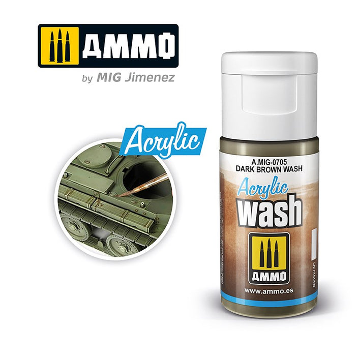 AMMO by Mig Jimenez 0705 Acrylic Filter Dark Brown Wash