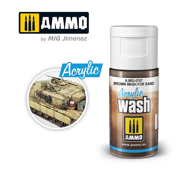 AMMO by Mig Jimenez 0707 Acrylic Filter Brown Wash For Sand