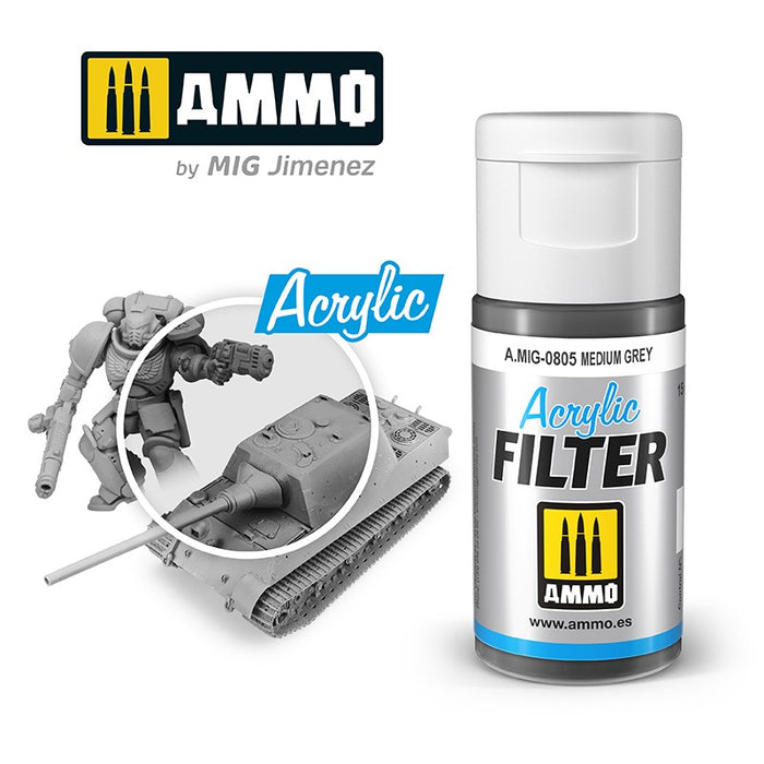 AMMO by Mig Jimenez 0805 Acrylic Filter Medium Grey