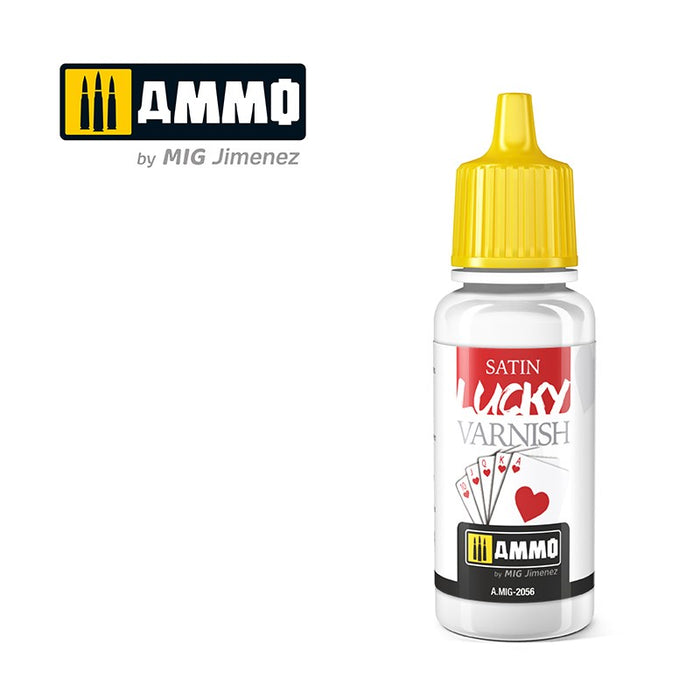 AMMO by Mig Jimenez A.MIG-2056 SATIN LUCKY VARNISH  (17 ML SIZE)