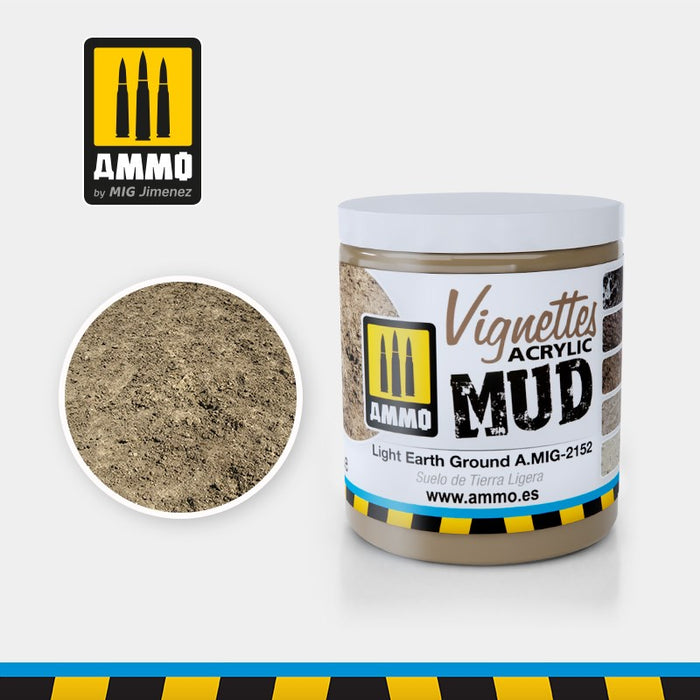 AMMO by Mig Jimenez A.MIG-2152 LIGHT EARTH GROUND (100ML) - VIGNETTES ACRYLIC MUD