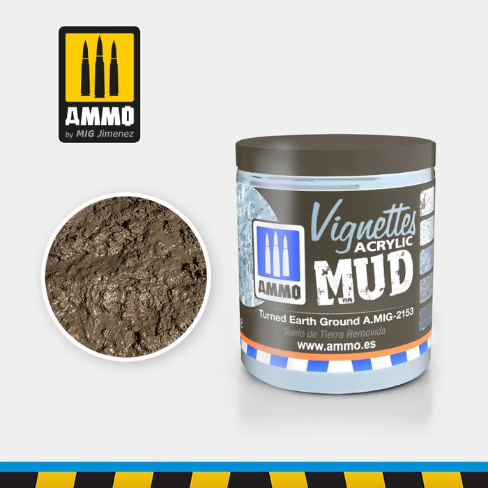 AMMO by Mig Jimenez A.MIG-2153 TURNED EARTH GROUND (100ML) - VIGNETTES ACRYLIC MUD