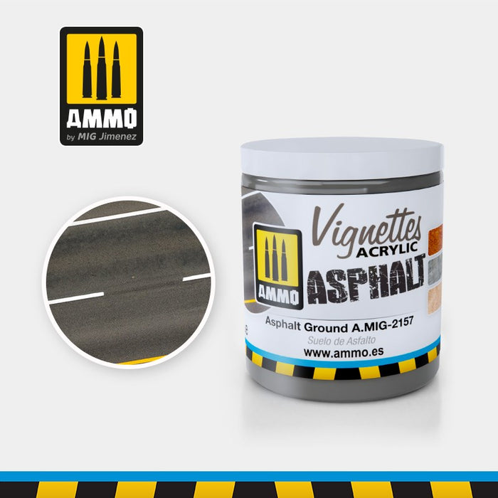 AMMO by Mig Jimenez A.MIG-2157 ASPHALT GROUND (100ML) - VIGNETTES ACRYLIC MUD