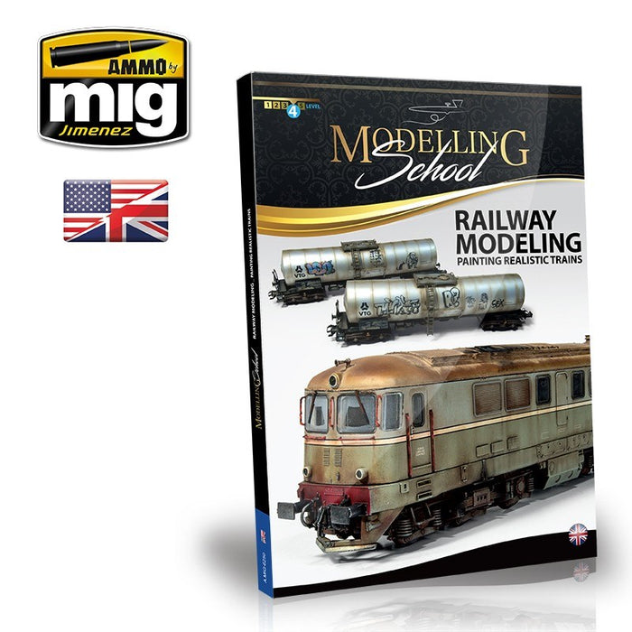 AMMO by Mig Jimenez A.MIG-6250 MODELLING SCHOOL - RAILWAY MODELING: PAINTING REALISTIC TRAINS ENGLISH