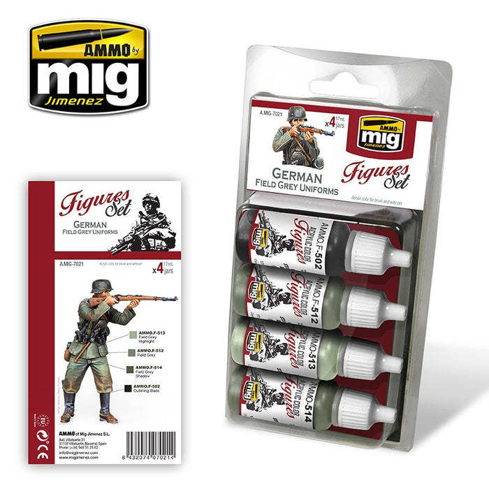 AMMO by Mig Jimenez A.MIG-7021 GERMAN FIELD GREY UNIFORMS