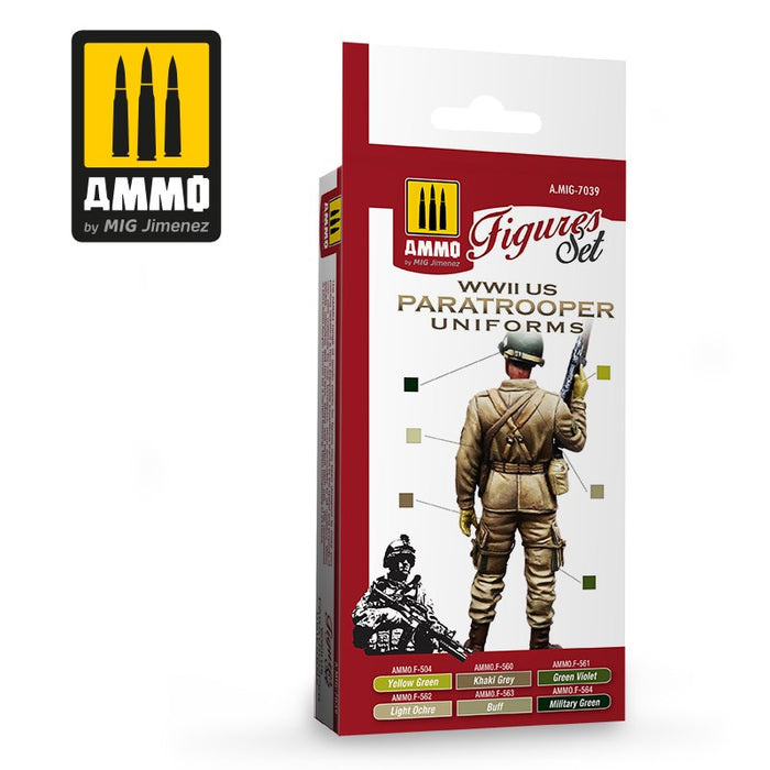 AMMO by Mig Jimenez A.MIG-7039 WWII US PARATROOPERS UNIFORMS - FIGURES SET