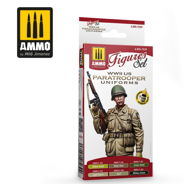 AMMO by Mig Jimenez A.MIG-7039 WWII US PARATROOPERS UNIFORMS - FIGURES SET