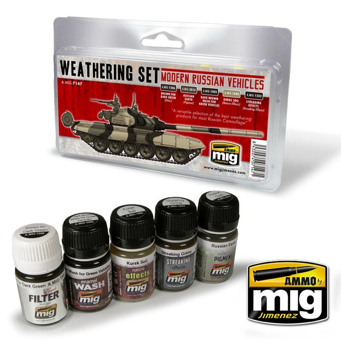 AMMO by Mig Jimenez A.MIG-7147 MODERN RUSSIAN VEHICLES WEATHERING SET