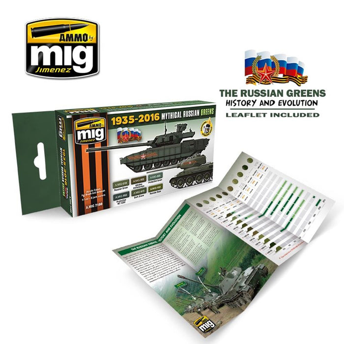 AMMO by Mig Jimenez A.MIG-7160 MYTHICAL RUSSIAN GREEN COLORS 1935-2016