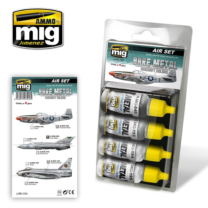 AMMO by Mig Jimenez A.MIG-7216 BARE METAL AIRCRAFT COLORS