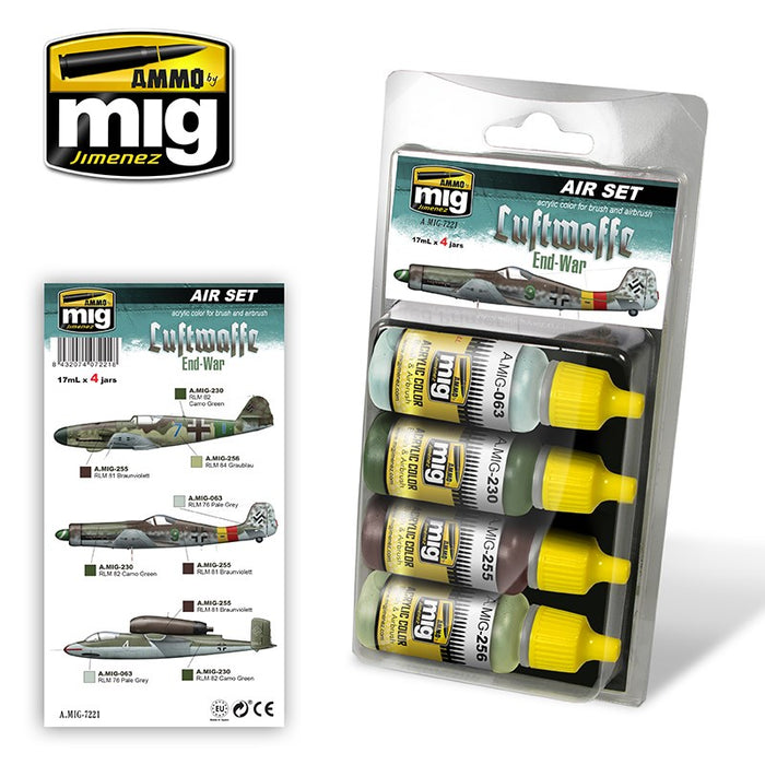 AMMO by Mig Jimenez A.MIG-7221 LUFTWAFFE WWII END WAR COLORS