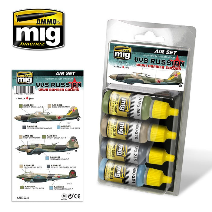 AMMO by Mig Jimenez A.MIG-7224 VVS RUSSIAN WWII BOMBER COLORS