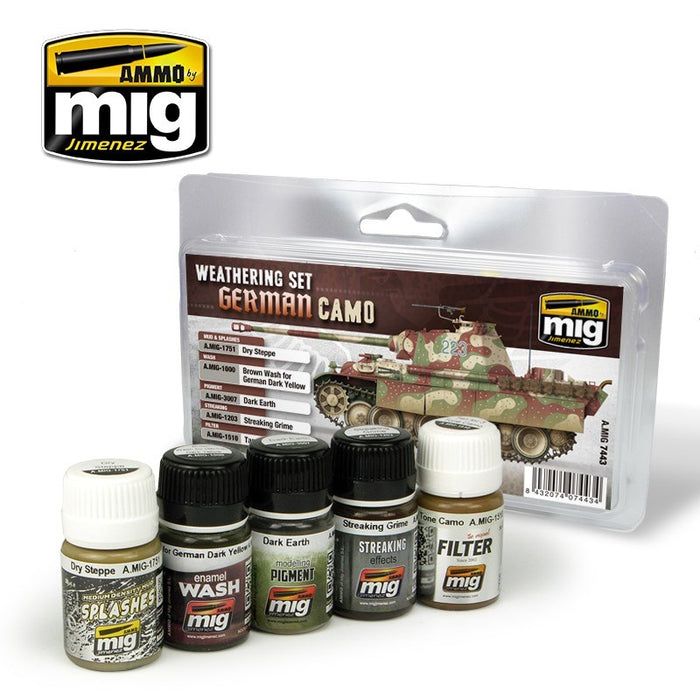 AMMO by Mig Jimenez A.MIG-7443 GERMAN CAMO WEATHERING SET