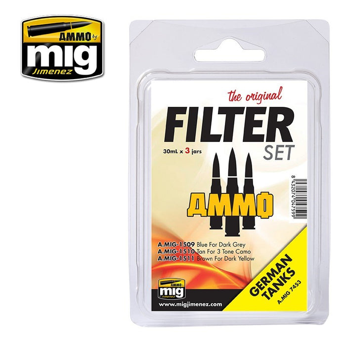 AMMO by Mig Jimenez A.MIG-7453 FILTER SET FOR GERMAN TANKS