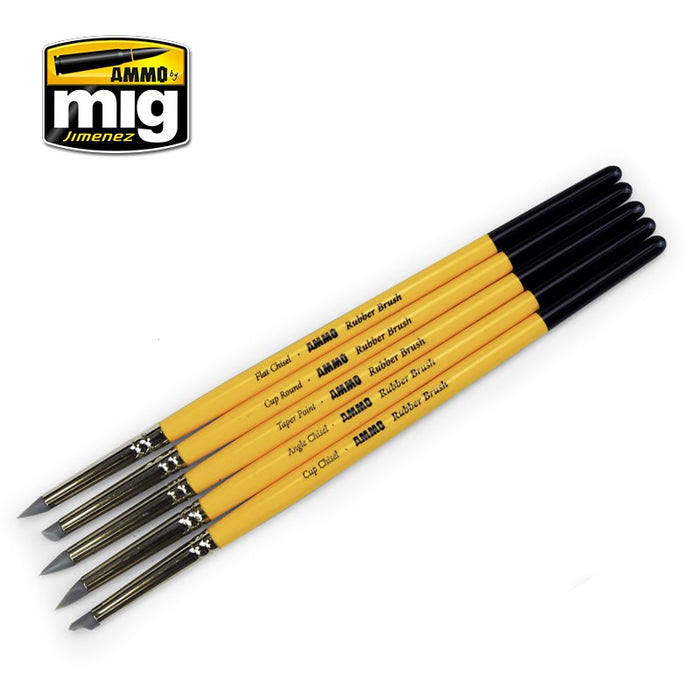 AMMO by Mig Jimenez A.MIG-7606  RUBBER BRUSH SET