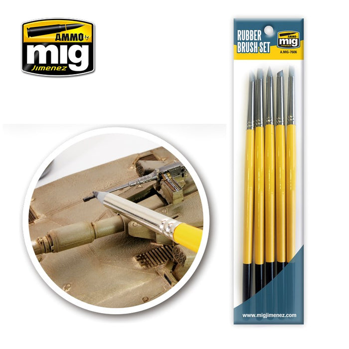 AMMO by Mig Jimenez A.MIG-7606  RUBBER BRUSH SET