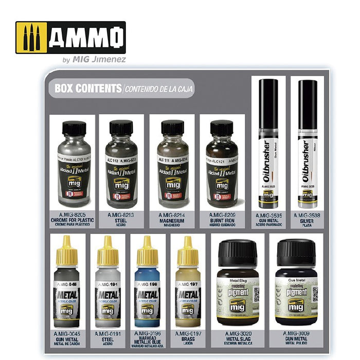 AMMO of Mig Jimenez A.MIG-7809 Metallics Super Pack