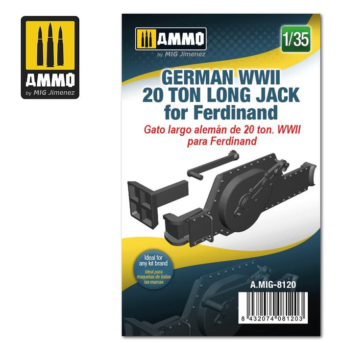 xAMMO by Mig Jimenez A.MIG-8120 1/35 German WWII 20 ton Long Jack for Ferdinand