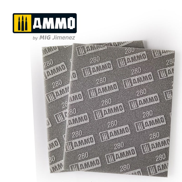 AMMO by Mig Jimenez A.MIG-8558 Sanding Sponge Sheet (280) 2 pcs.