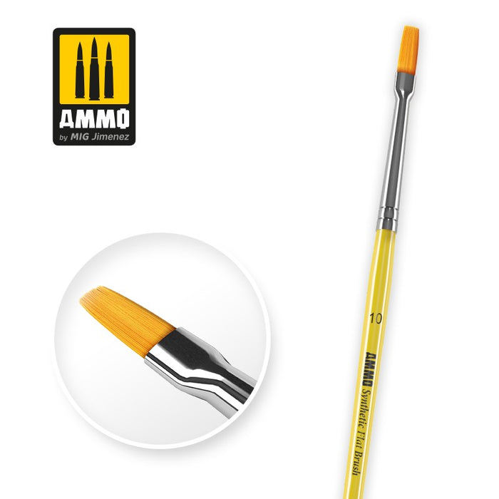 AMMO by Mig Jimenez A.MIG-8622 SIZE 10 SYNTHETIC FLAT BRUSH