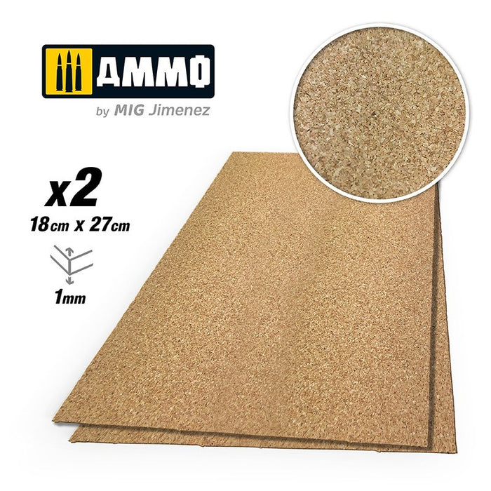 AMMO by Mig Jimenez A.MIG-8835 CREATE CORK Fine Grain (1mm) 2 pcs